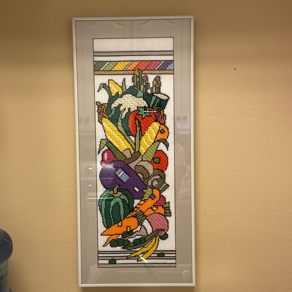 Veggie Kitchen Handmade Framed Needlework